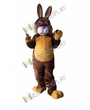 Happy Easter Brown Bunny Mascot Costume