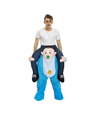 Baby Infant Carry Me Ride On Piggy Back Mascot Costume Funny Fancy Dress