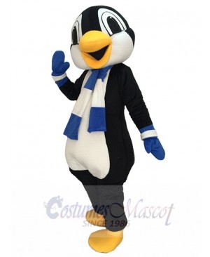 High Quality Cute Penguin Mascot Costume with Blue and White Scarf