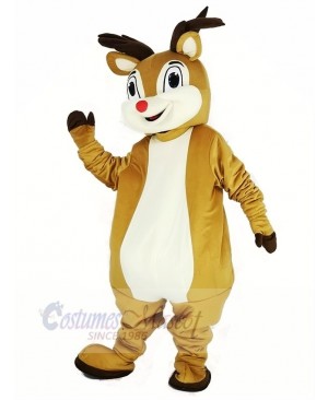 Red Nose Rudolph Reindeer Mascot Costume Animal