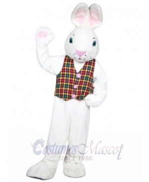 Mr. White Bunny mascot costume