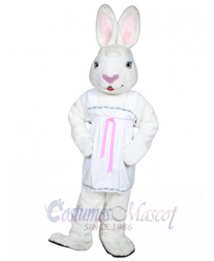 Mrs. White Bunny mascot costume