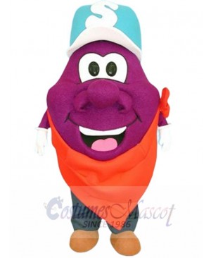 Plum Guy mascot costume