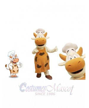 Chef Cow mascot costume