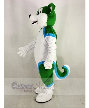 Green and White Husky Dog Fursuit Mascot Costume Animal