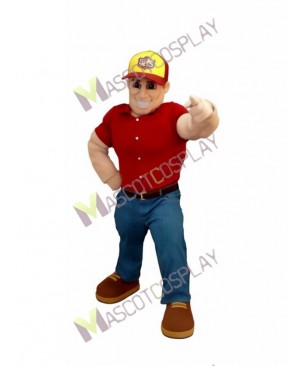 High Quality Adult Digger Man in Hat Mascot Costume
