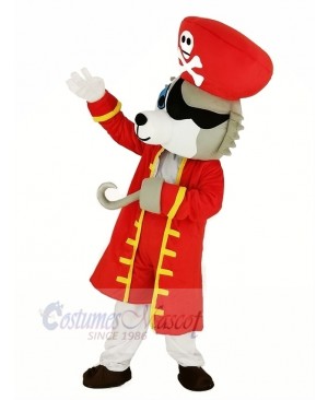 Pirate Wolf with Red Coat Mascot Costume Animal