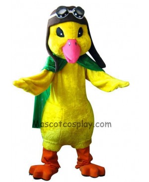 Aviator Duck Mascot Character Costume Fancy Dress Outfit