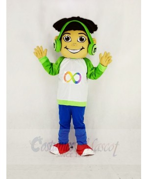 Musical Freckles Boy Mascot Costume Cartoon