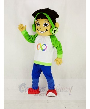Musical Freckles Boy Mascot Costume Cartoon