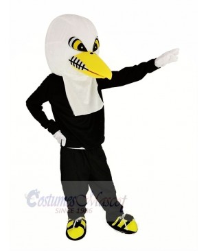 White Eagle with Black Coat Mascot Costume Adult