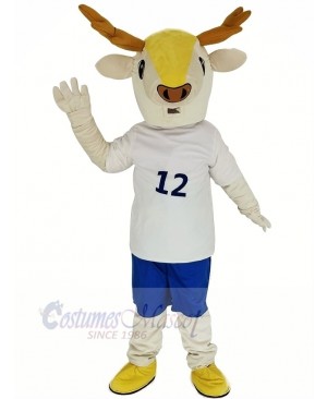 Brown Deer in White Clothes Mascot Costume Animal