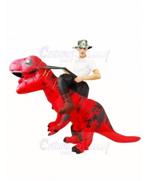 Red Tyrannosaurus T-Rex Inflatable Carry Me Ride On Costume