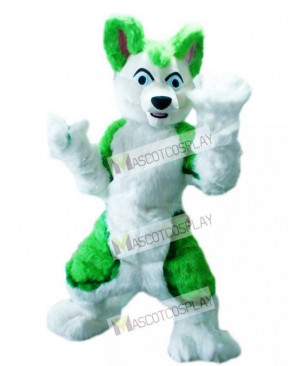 Green Husky Dog Adult Mascot Costume Animal