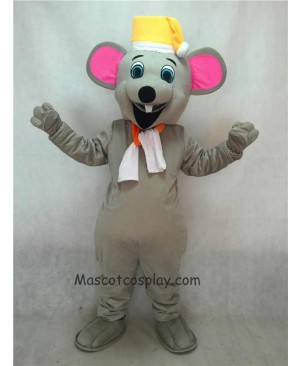 Hot Sale Adorable Realistic New Christmas Mouse Mascot Costume with Yellow Hat