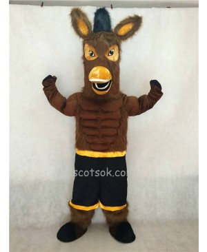 Hot Sale Adorable Realistic New Black Jack Brown Mule Mascot Character Costume Fancy Dress Outfit