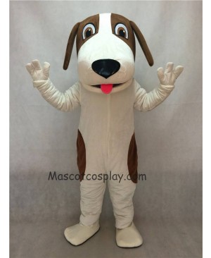 Brown and White Woofer Dog Mascot Costume