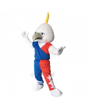 White Muscle Eagle Plush Adult Mascot Costume