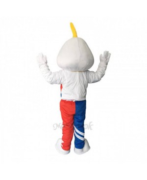White Muscle Eagle Plush Adult Mascot Costume