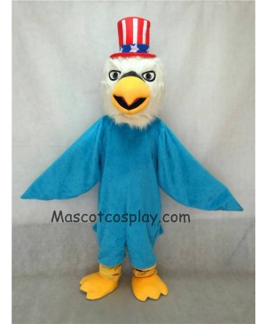 Hot Sale Adorable Realistic New Blue Patriotic Eagle Mascot Costume with Hat