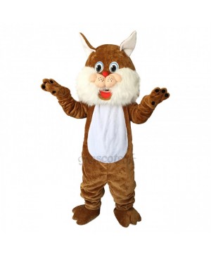 Brown Wirey Wildcat Mascot Costume
