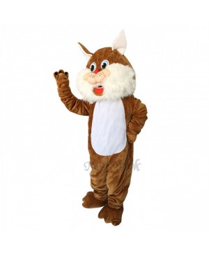 Brown Wirey Wildcat Mascot Costume