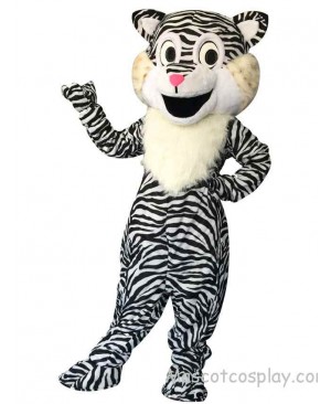 Cute Shy White Lion Mascot Costume