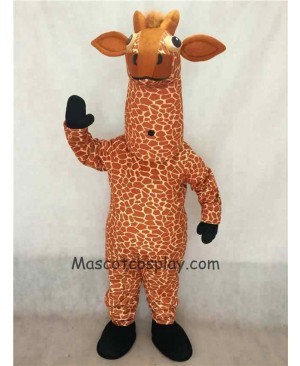 Hot Sale Adorable Realistic New Giraffe Mascot Costume with Black Feet