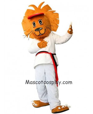 White Happy Lion Plush Adult Mascot Costume