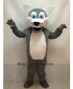 Hot Sale Adorable Realistic New Popular Professional Fierce Grey Short-haired Wolf Mascot Adult Costume