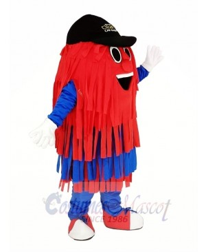 Blue and Red Car Wash Cleaning Brush with Black Hat Mascot Costume