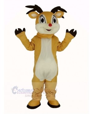 Cute Red Nose Rudolph Reindeer Mascot Costume Animal