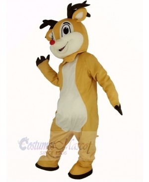 Cute Red Nose Rudolph Reindeer Mascot Costume Animal