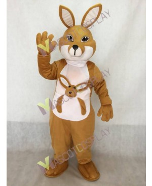Tan Kangaroo with Joey Mascot Costume