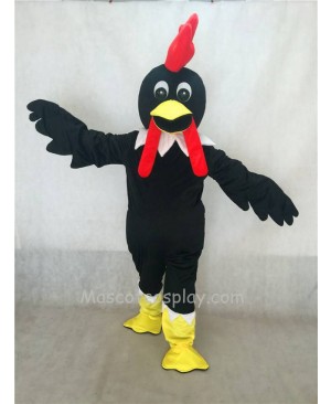 Hot Sale Adorable Realistic New Popular Professional Black Rooster Mascot Costume with Red Cockscomb