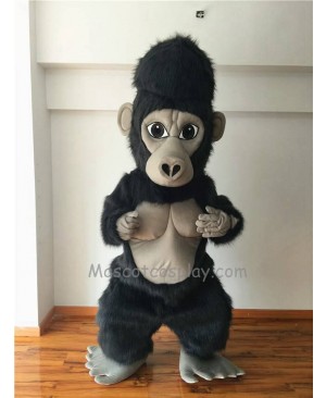 Cute Silverback Gorilla Mascot Costume