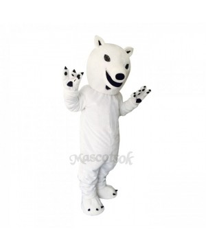 White Polar Bear Plush Adult Mascot Costume