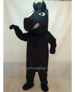 High Quality Energetic Adult Black Stallion Horse Mascot Costume