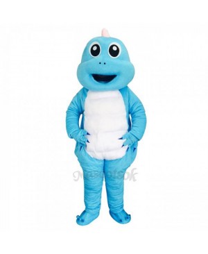 Lovely Blue Dragon White Belly Mascot Costume Cute Dinosaur Mascot