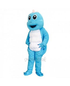 Lovely Blue Dragon White Belly Mascot Costume Cute Dinosaur Mascot