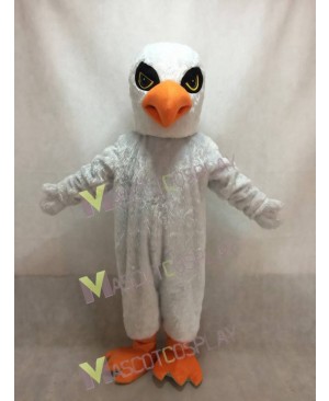 Cute White Hawk with Gloves Mascot Costume