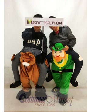 Teddy Bear Carry Me Piggyback Irish Carry Me Leprechaun Mascot Costume St Patricks Day