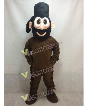 Frontiersman in Brown Mascot Costume