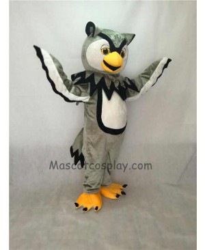 Cute Gray Cool Owl Mascot Costume