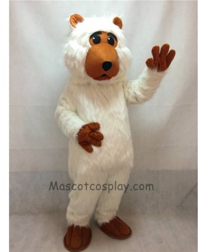 High Quality Realistic Animal White Plush Boris Bear Mascot Costume