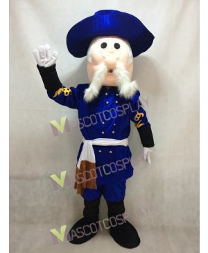 Rebel in Royal Blue Hat Mascot Costume