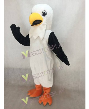 Cute Happy White Hawk Mascot Costume