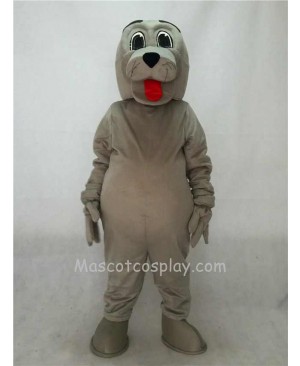 Cute Gray Silly Seal Mascot Costume