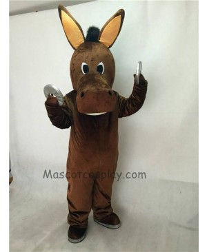 Cute Brown Jack Donkey Christmas Mascot Costume