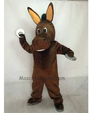 Cute Brown Jack Donkey Christmas Mascot Costume